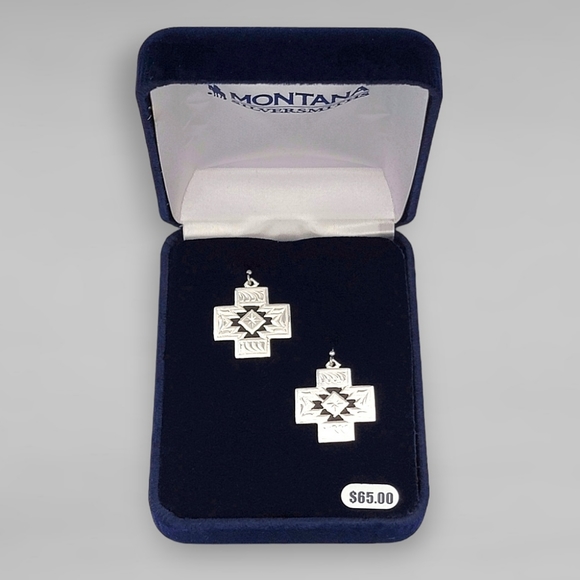 Montana Silversmiths Within the Storm Geometric Fine Silver Earrings NEW! - Picture 3 of 13